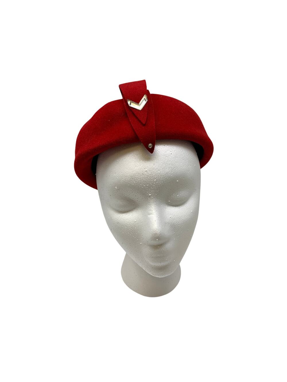 Vintage Glenover Henry Pollak Red Wool Felt Hat Womens Mid Century Bow Holiday
